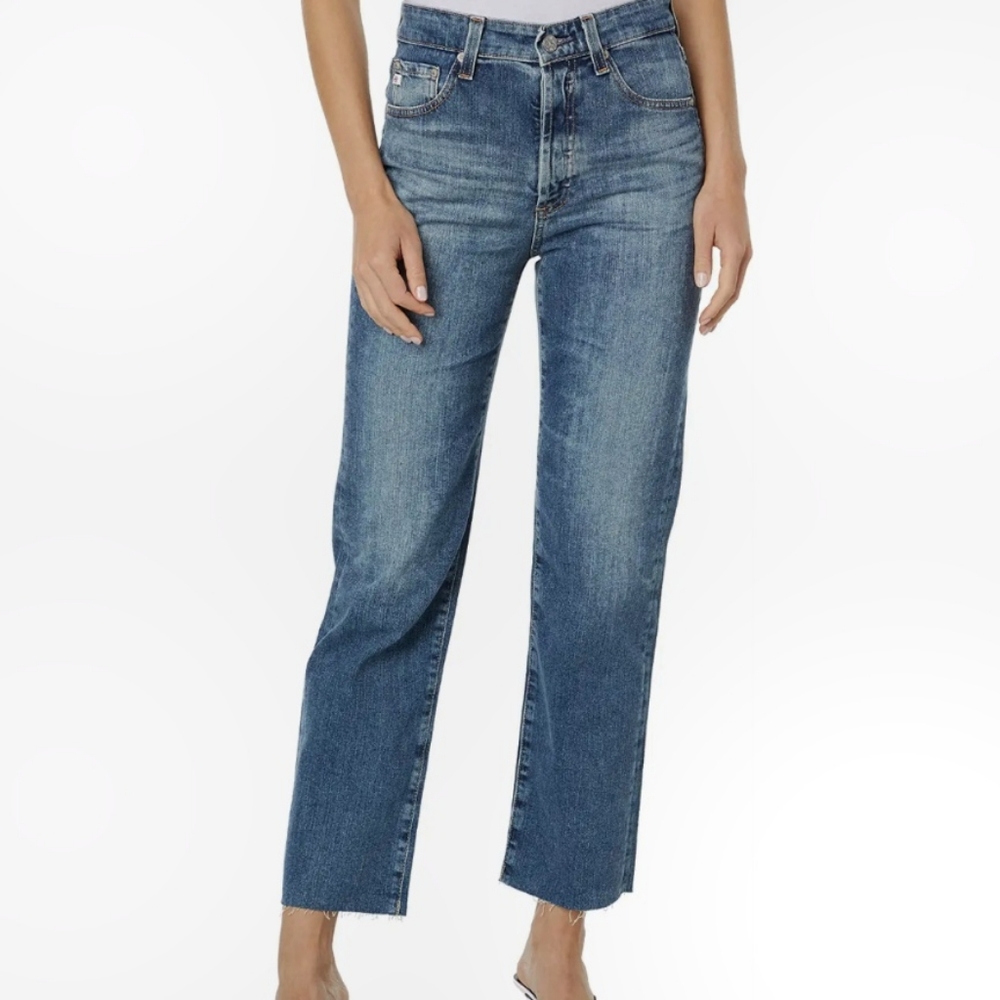 AG Adriano Goldschmeid Alexxis High Rise Button Fly Vintage Straight Jeans